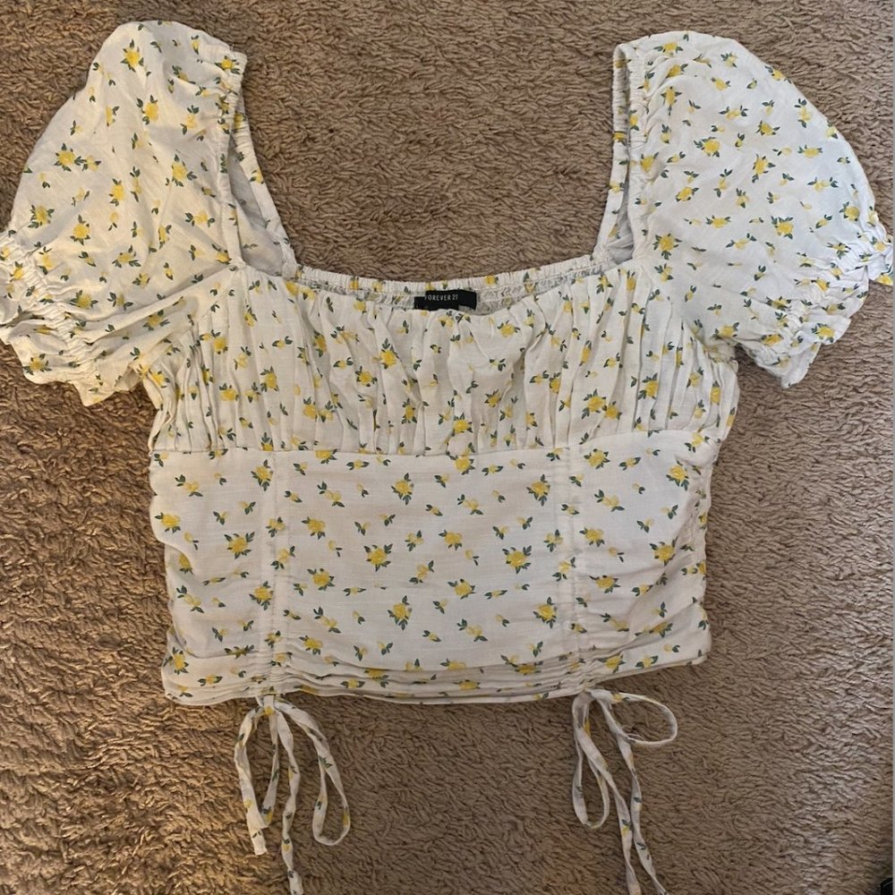 White floral top